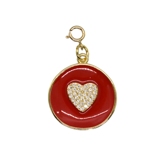 Heart + Red Enamel Charm