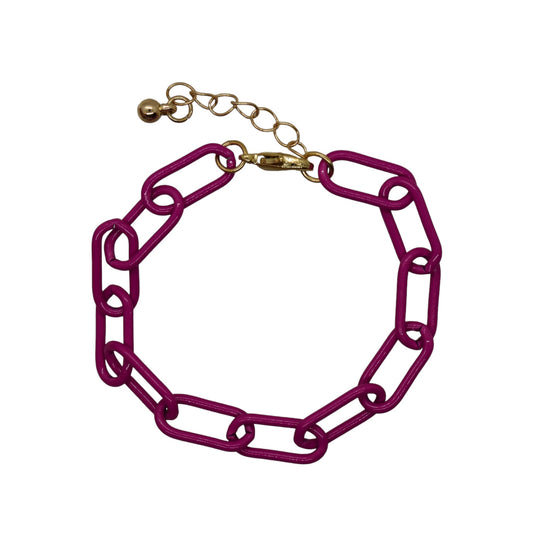 Bracelet Chain Paperclip Hot Pink Links