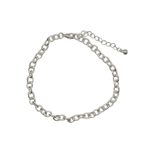Bracelet Chain Oval Shiny Silver Links